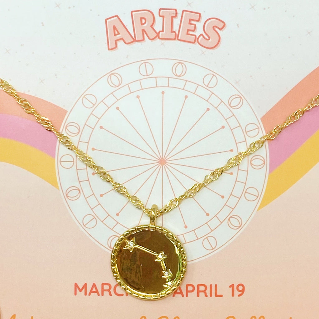 Astronomical Zodiac Constellation Medallion Necklace