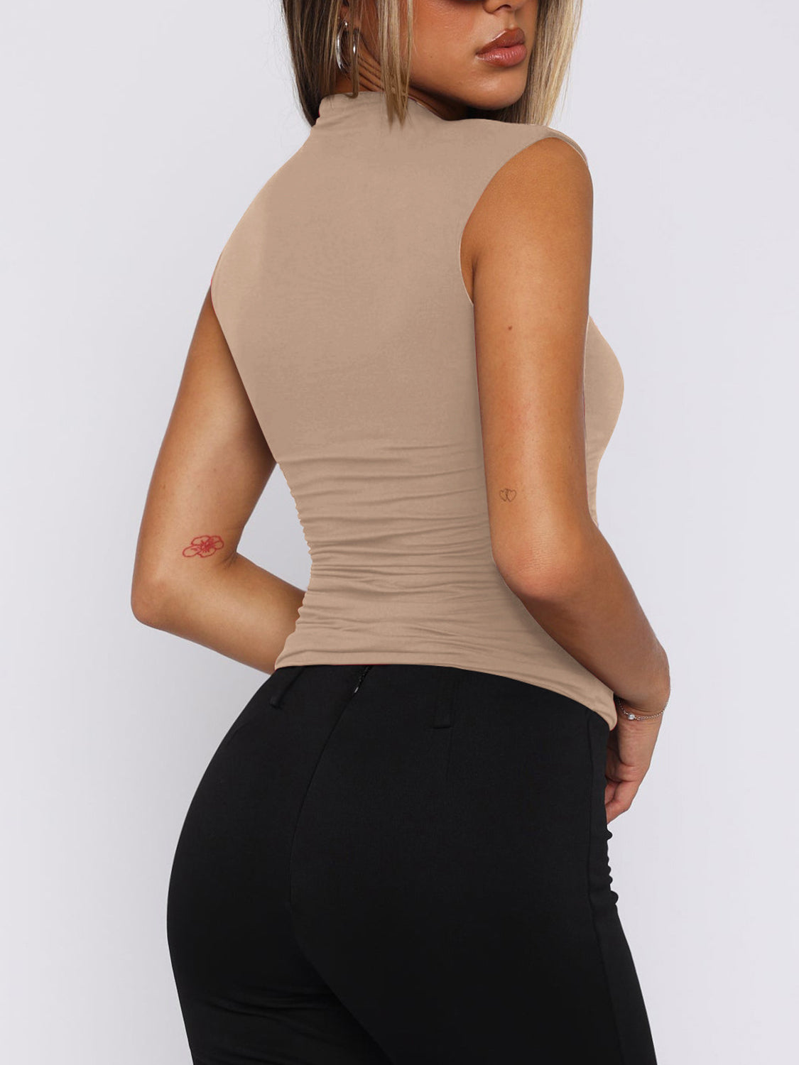 Ruched Mock Neck Tank