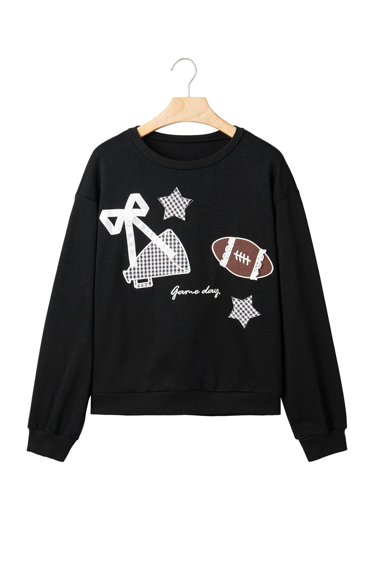 Game Day gingham patch embroidered sweatshirt, additional styled view