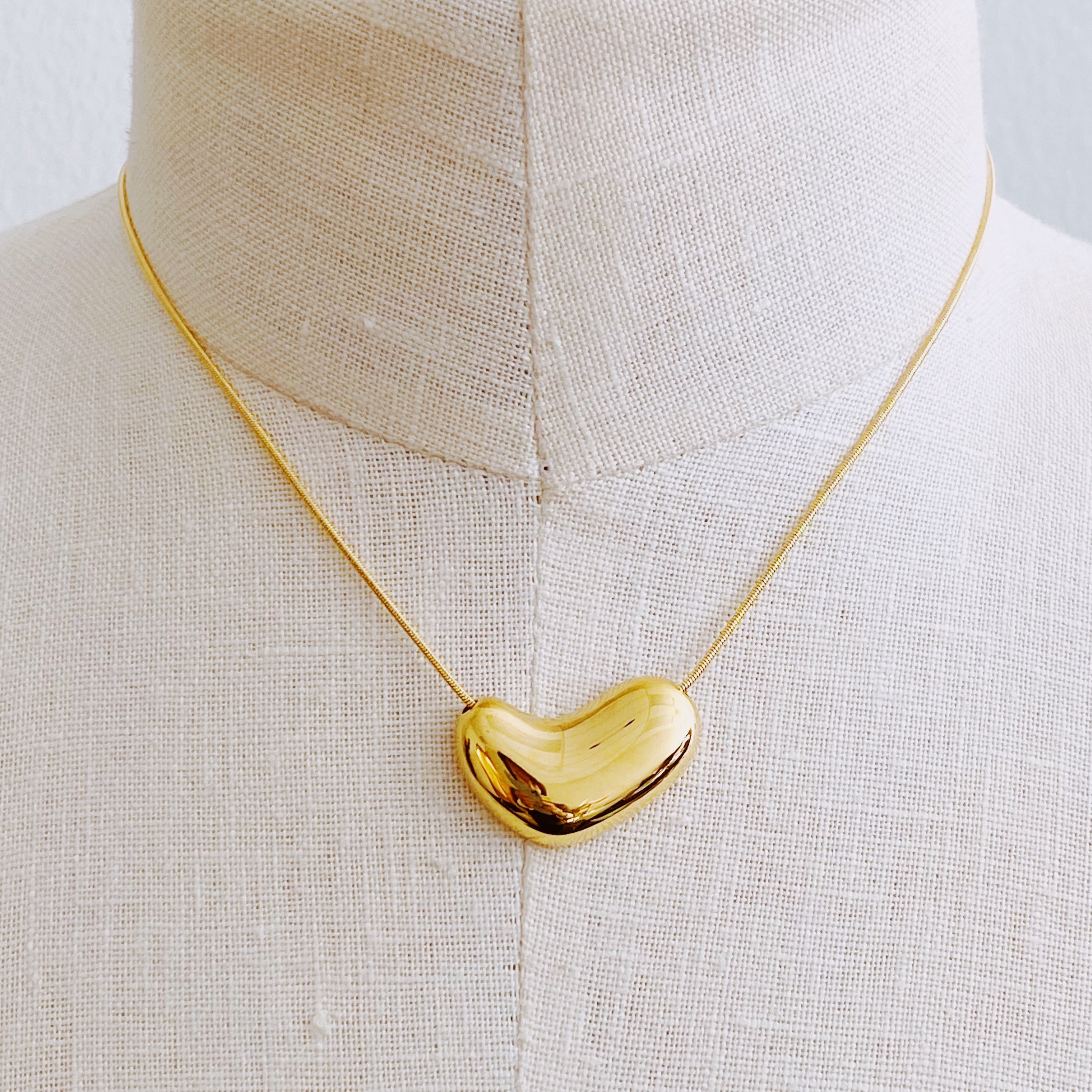 Bold Molten Heart Necklace in Silver