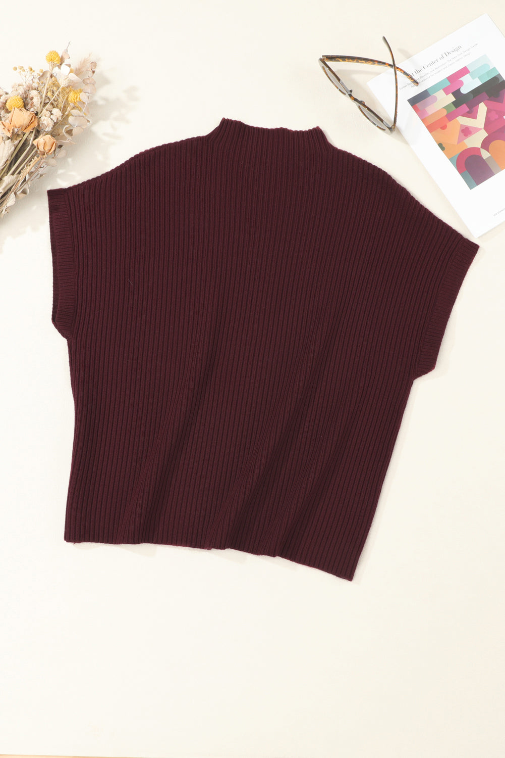 Ribbed Knit Patch Pocket Short Sleeve Top in multiple colors, additional view 5