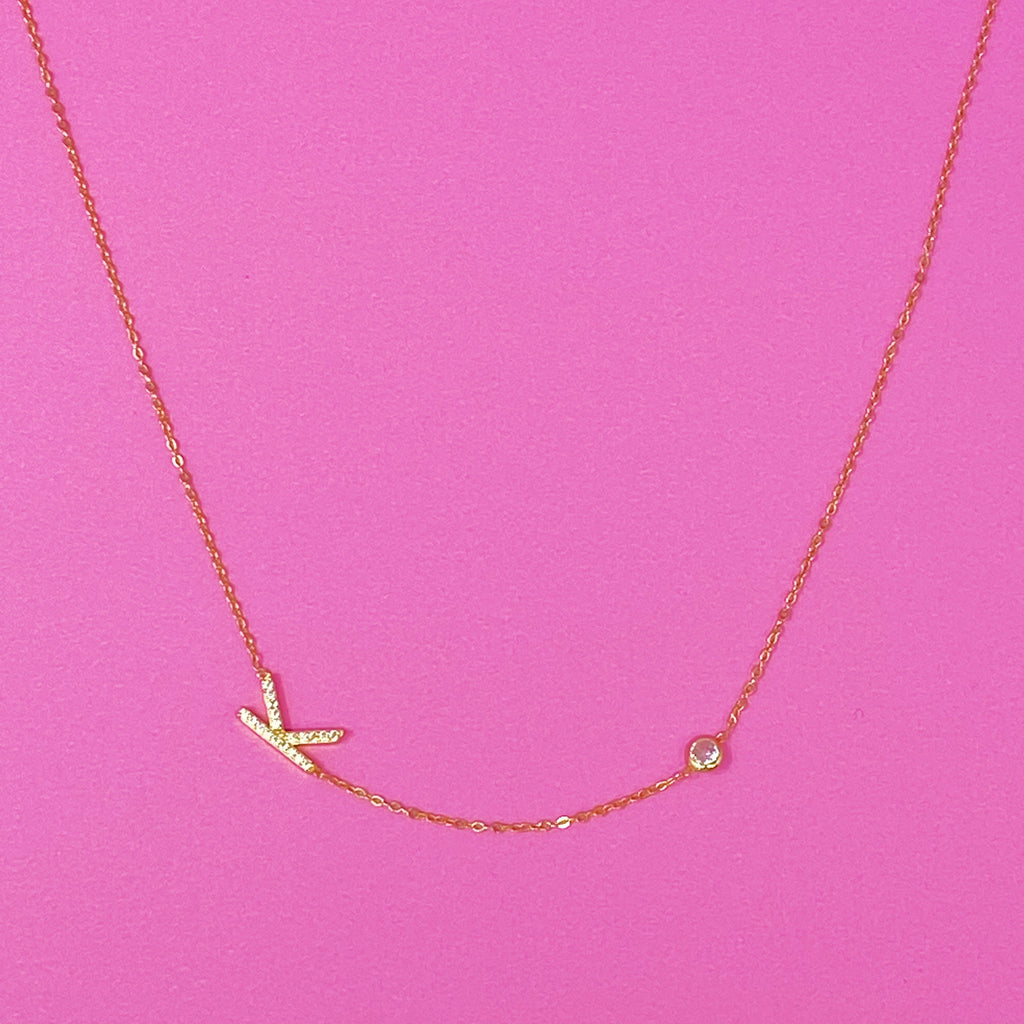 Finest Shine Initial Sterling Silver Necklace - multiple letter options