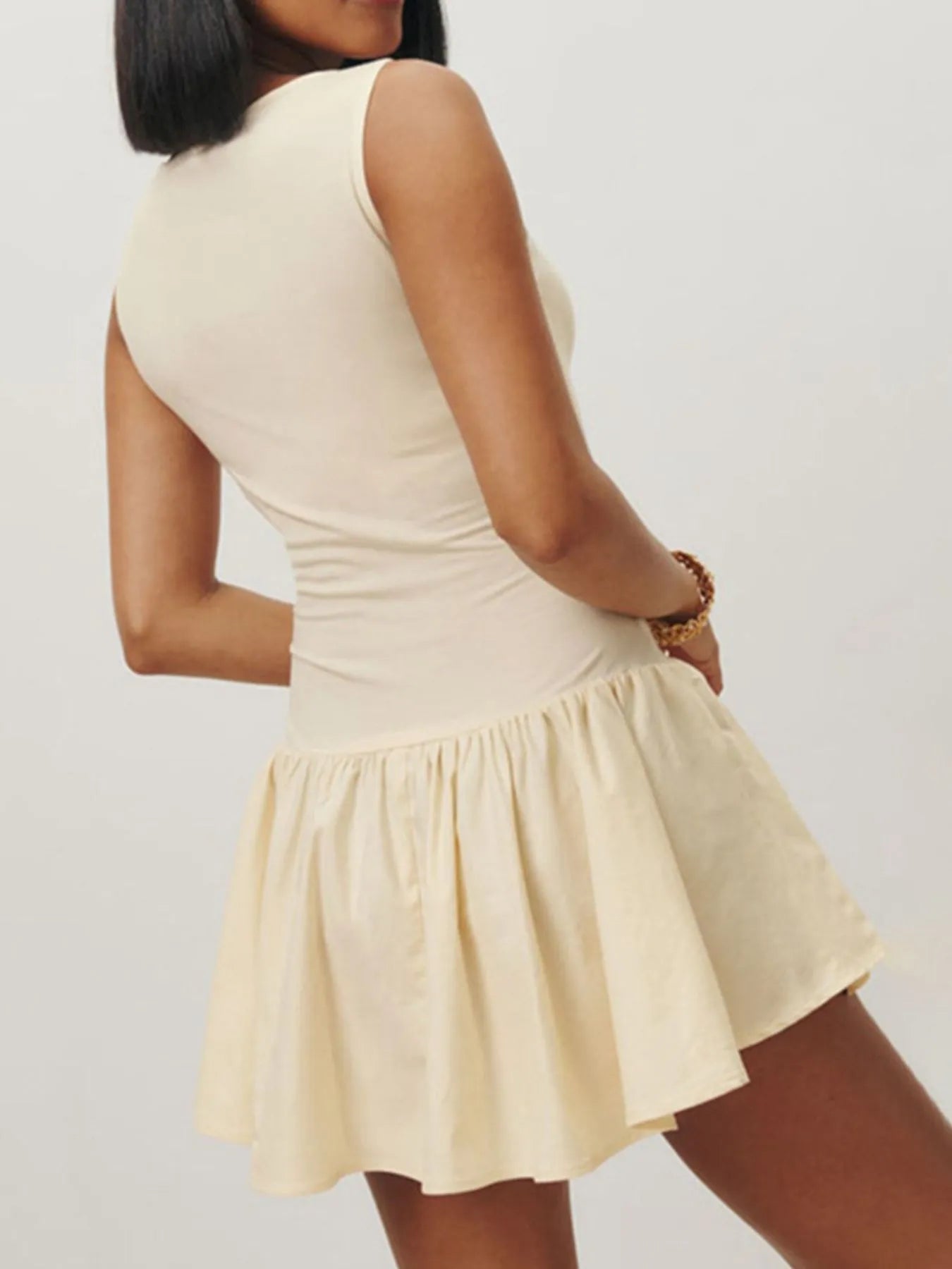 Sleeveless Ruched Mini Tank Dress - ruched tank mini dress, view 6
