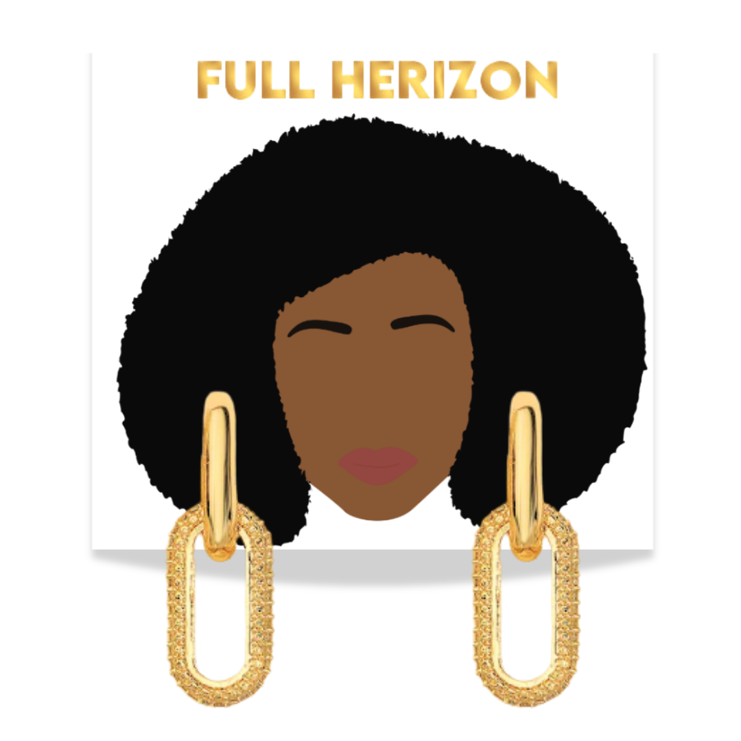 Convertible Gold Hoops - styled with charm attached