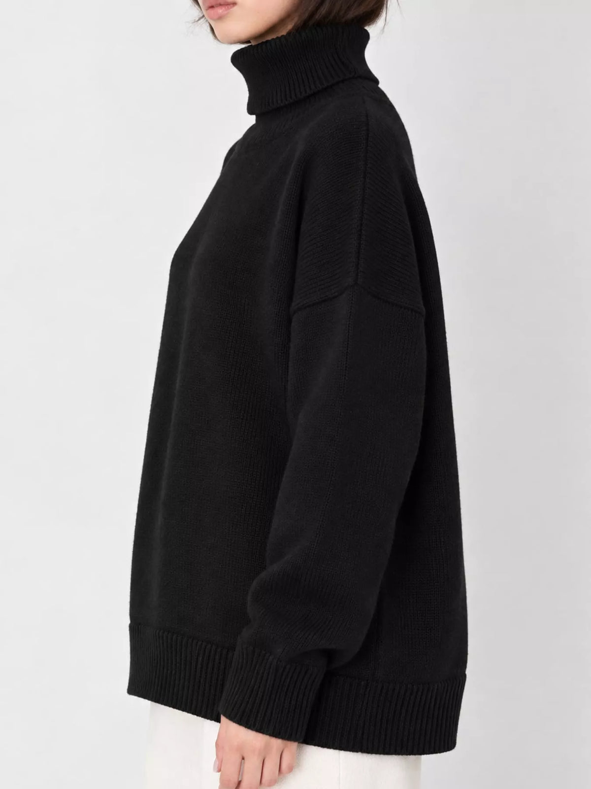 Oversized turtleneck sweater with dropped shoulders - view 11