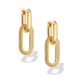 Convertible Gold Hoops - 18K gold-filled huggies with removable oval charm