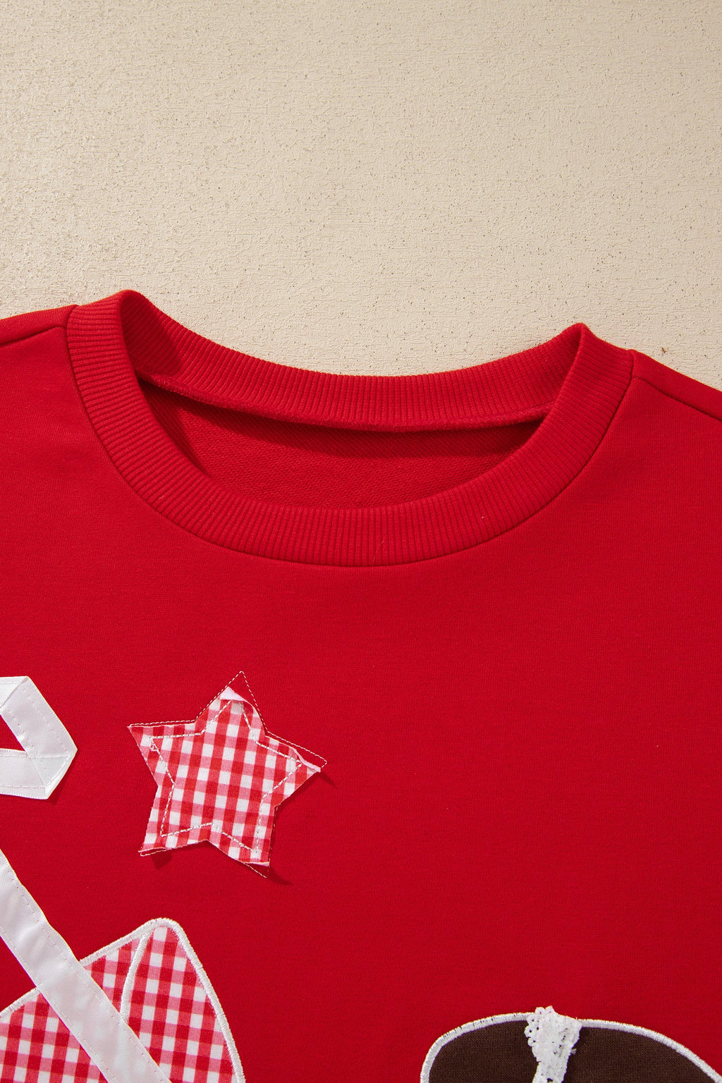 Game Day gingham patch embroidered sweatshirt, back view