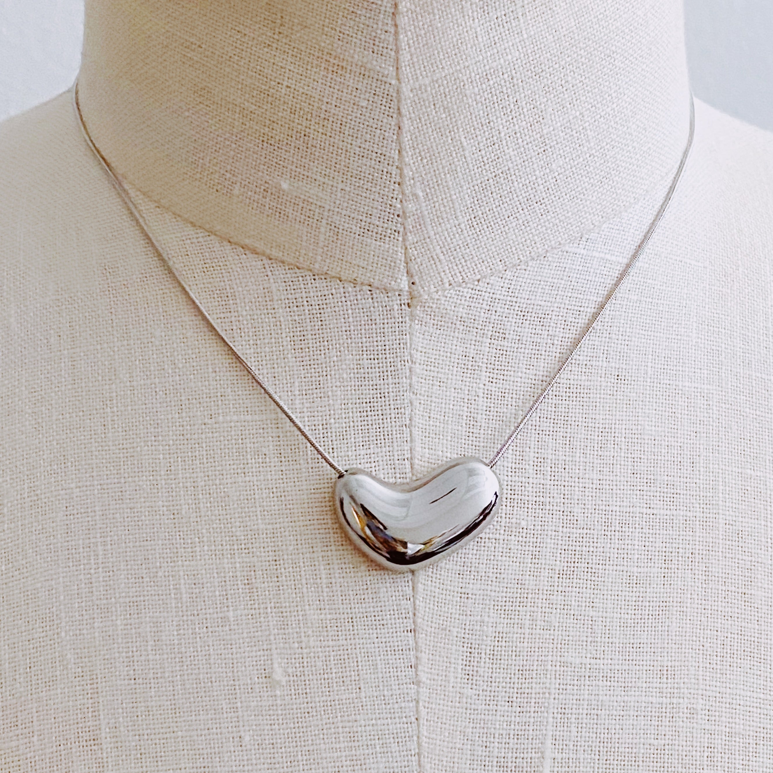 Bold Molten Heart Necklace - styled on model