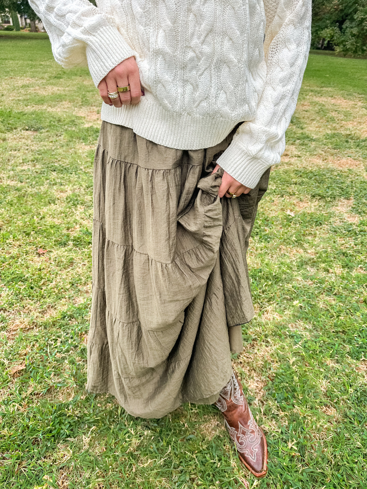 Ruffle Tiered Maxi Skirt