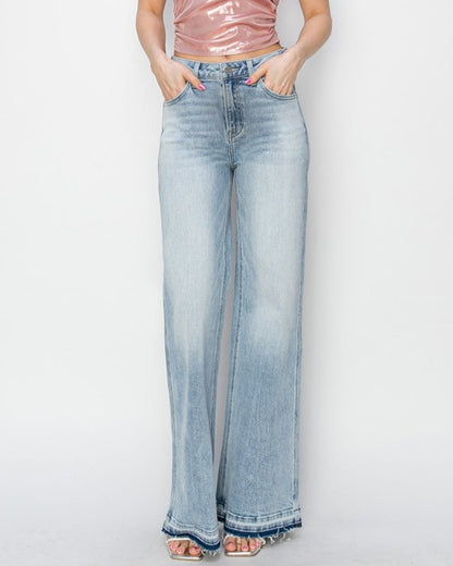 Full Size High Rise Wide Leg Jeans