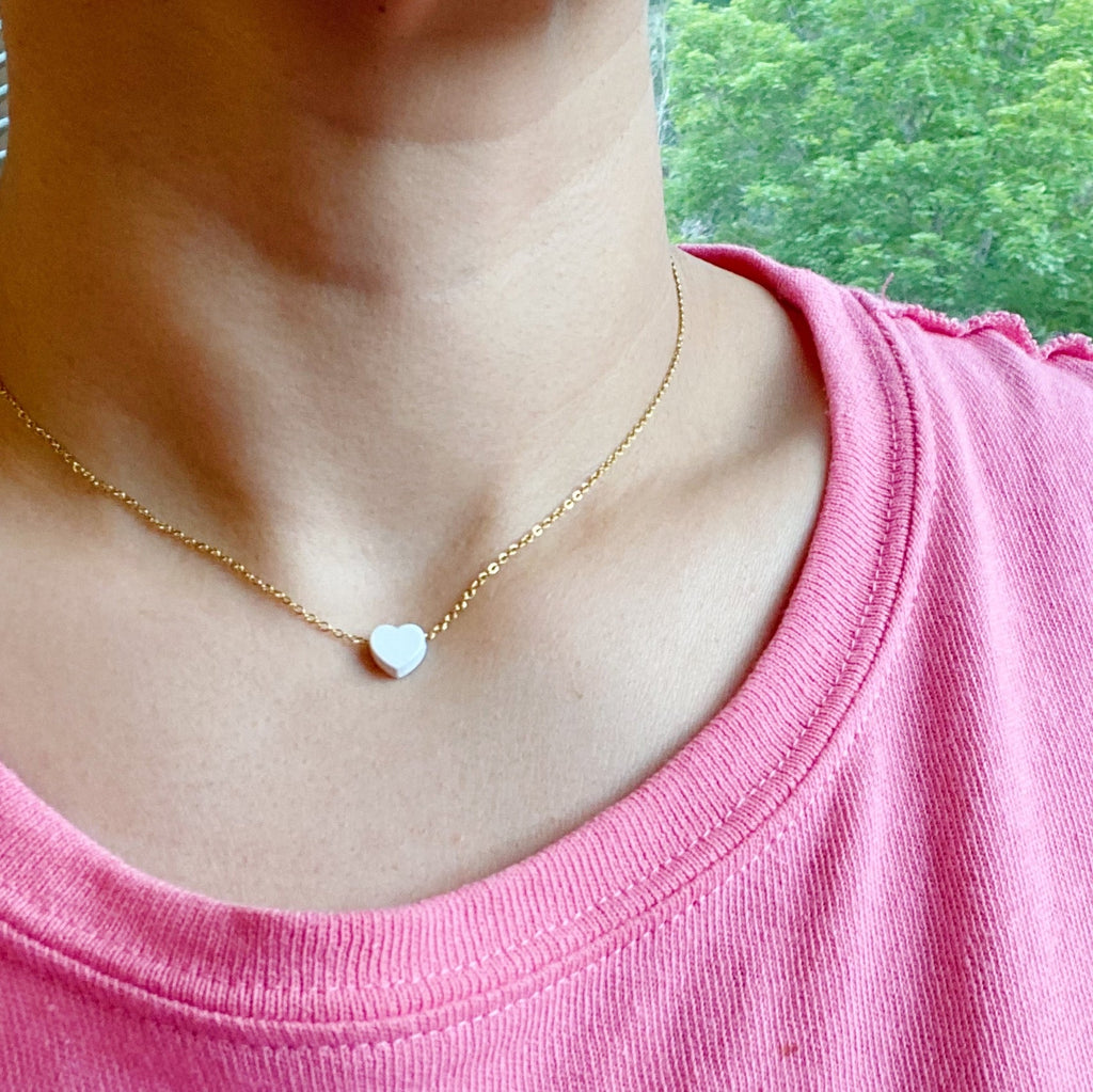 So Very Loved Heart Necklace - all colorways flat lay
