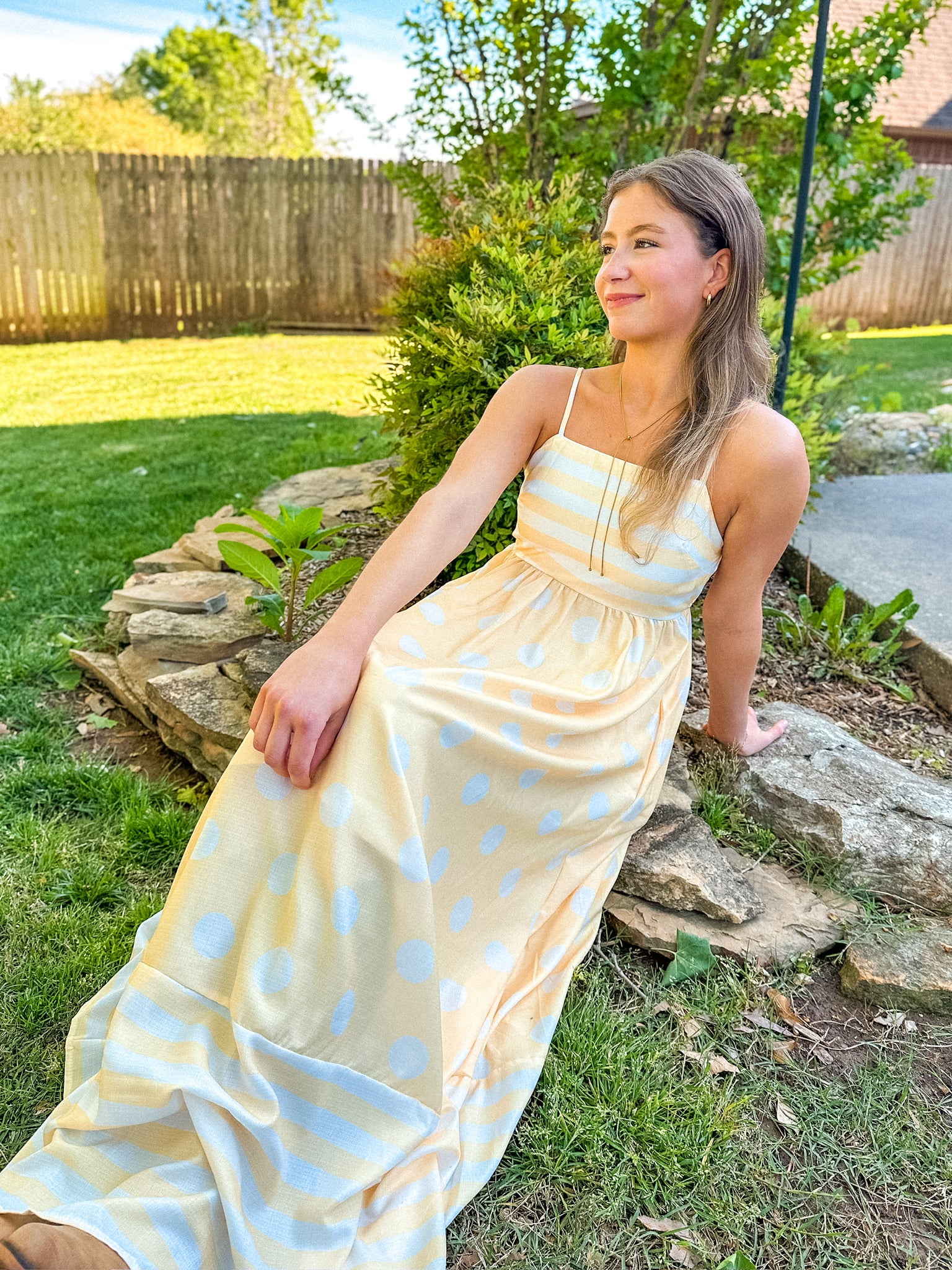 Polka Dot Square Neck Cami Dress
