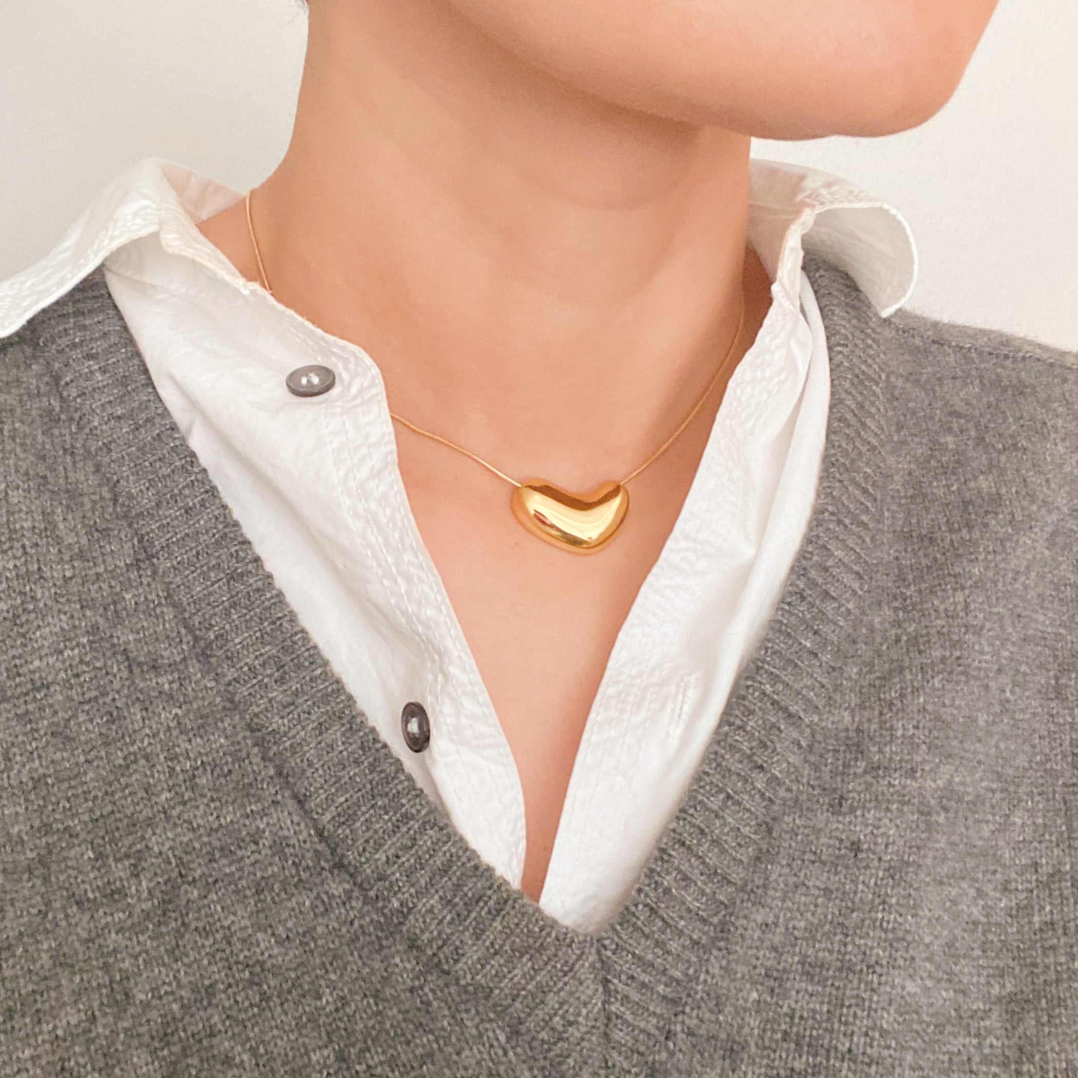 Bold Molten Heart Necklace - flat lay both colorways