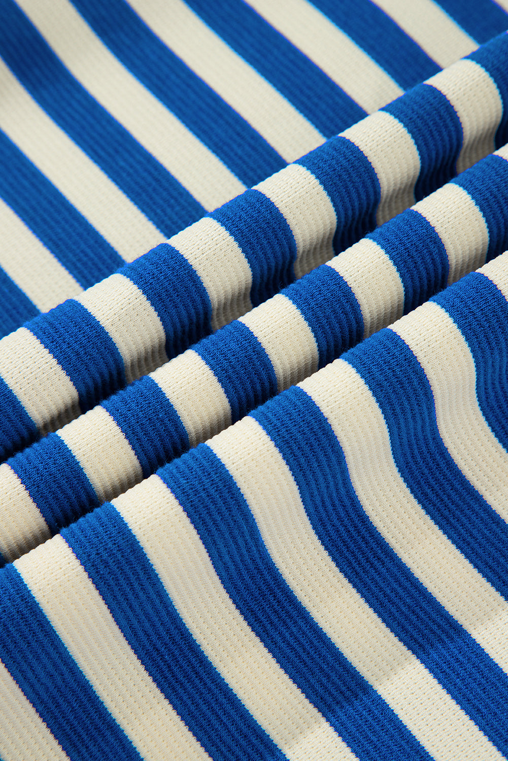 Stripe Flutter Sleeve Contrast Collar Mini Dress - full length styled view