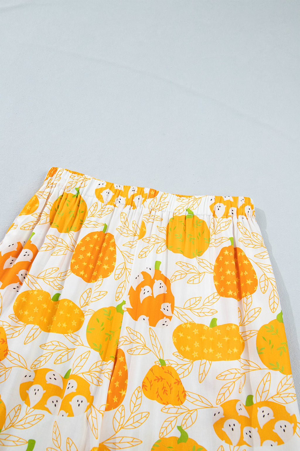 Pumpkin Polka Dot Trim Lounge Set in orange, pattern detail