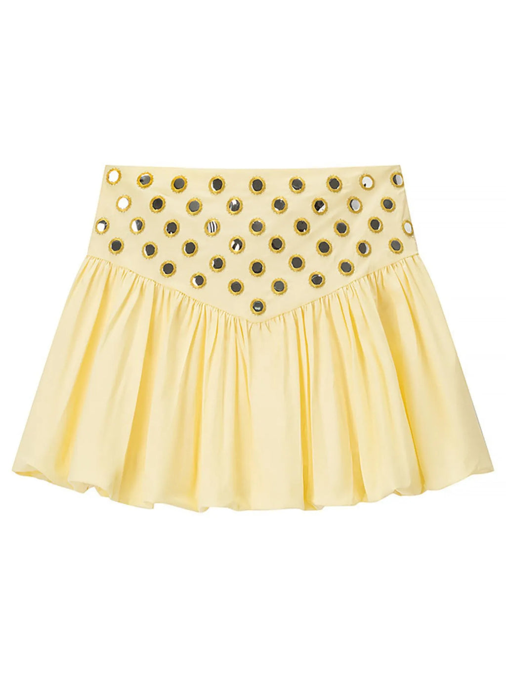 Eyelet Cami and Bubble Skirt Set - cutout ruffled two-piece set, view 5