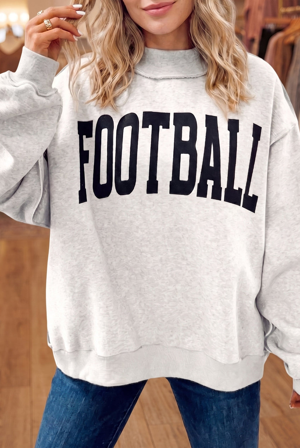 Gameday sweatshirt ribbed cuff detail