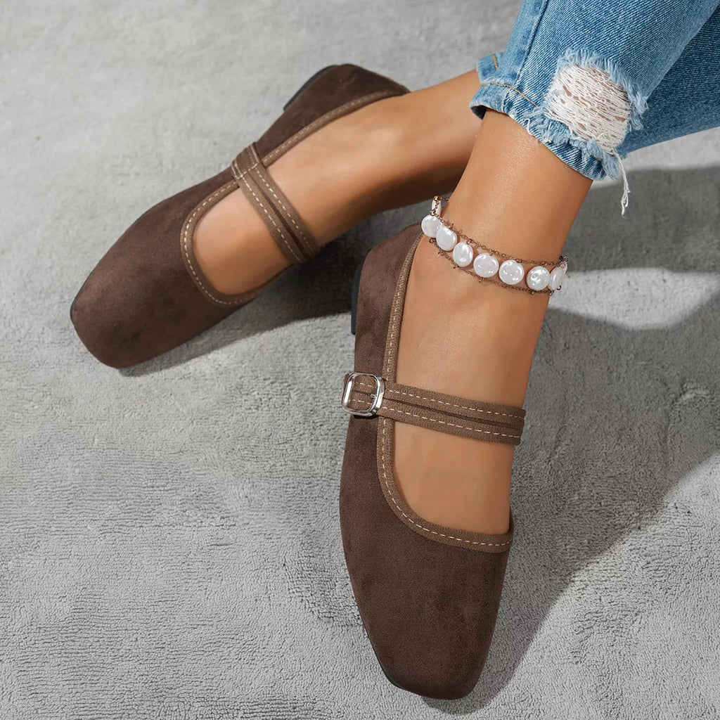 Women's square toe slip-on flats, view 6