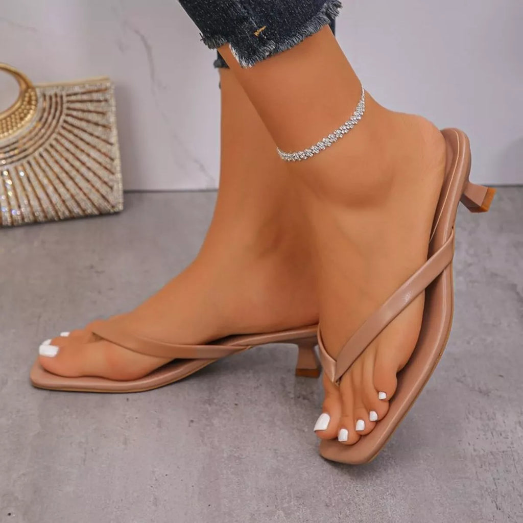 Toe Post Kitten Heel Sandals - top view showing all three colorways