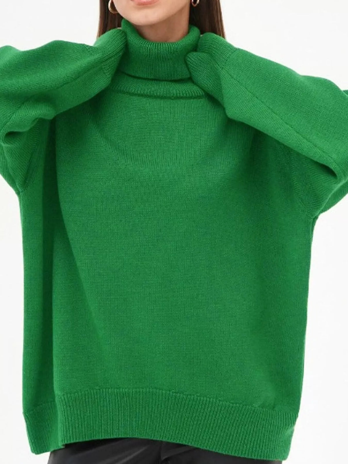 Oversized turtleneck sweater with dropped shoulders - view 18
