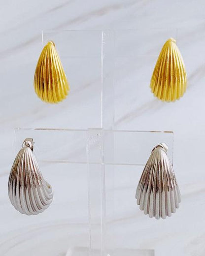 Cabled Teardrop Solid Stud Earrings