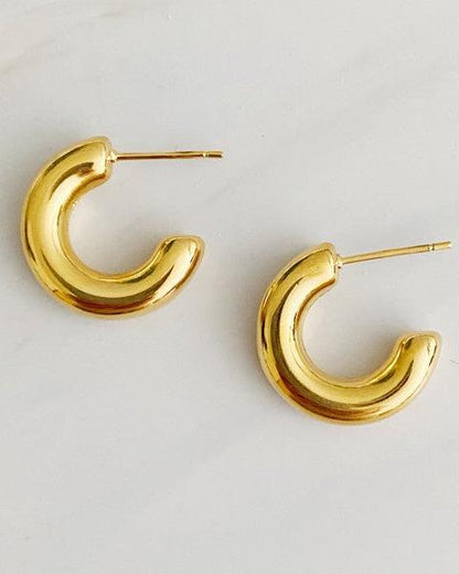 Smaller Polished Hollow Hoop Earrings