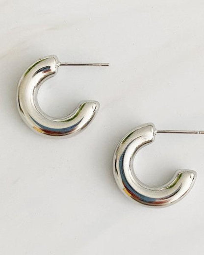 Smaller Polished Hollow Hoop Earrings