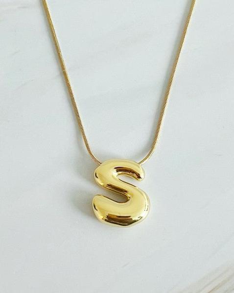 Balloon Letter Initial Necklace