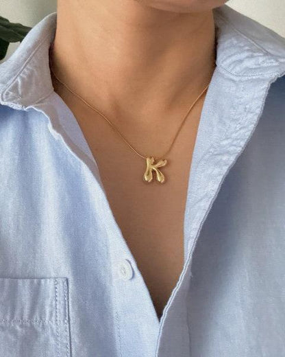 Balloon Letter Initial Necklace