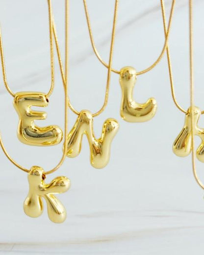 Balloon Letter Initial Necklace