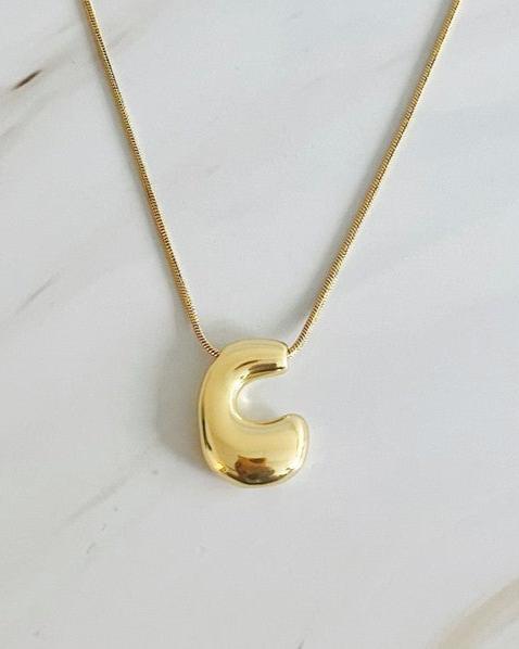 Balloon Letter Initial Necklace