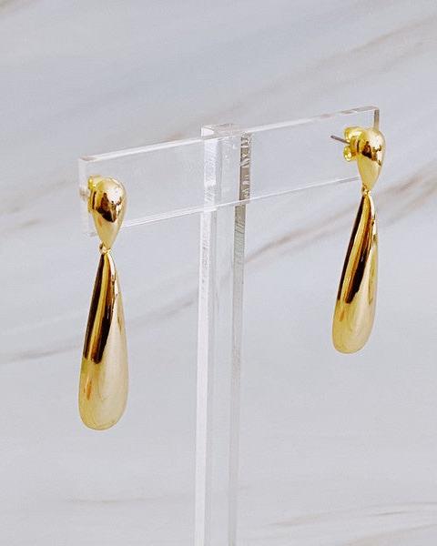 Golden Object Double Tier Earrings