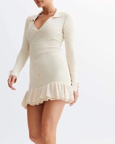 Contrast Hem Sweater Mini Dress