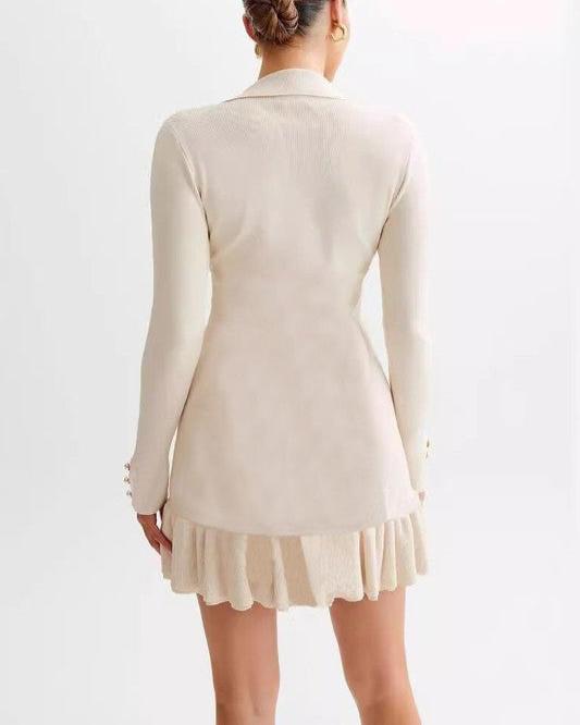 Contrast Hem Sweater Mini Dress