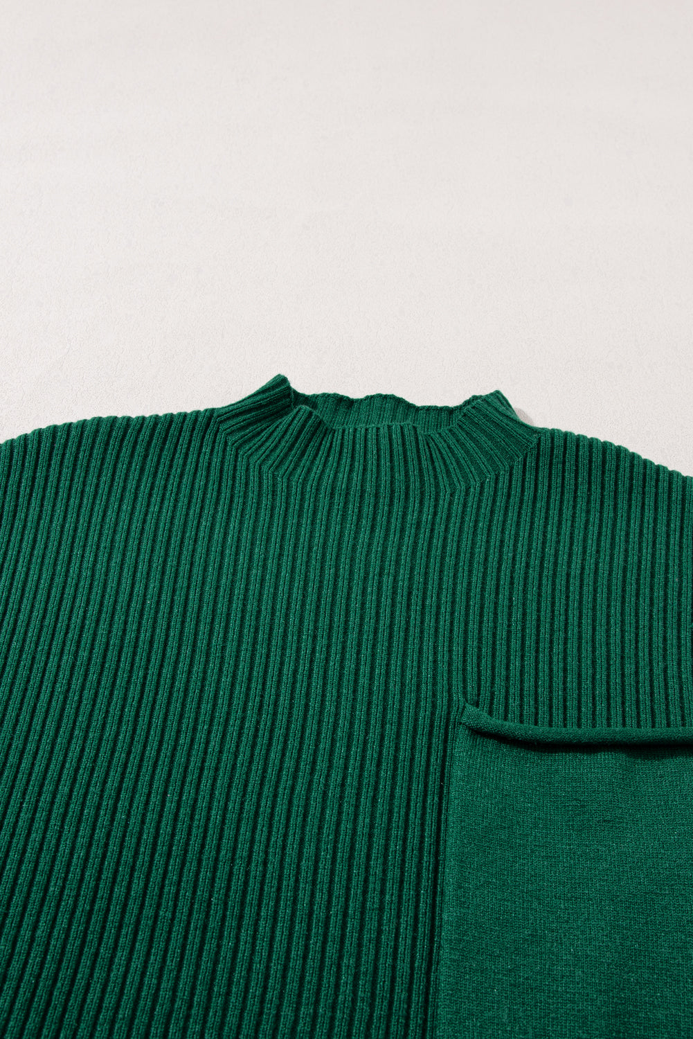 Ribbed Knit Patch Pocket Short Sleeve Top in multiple colors, back view