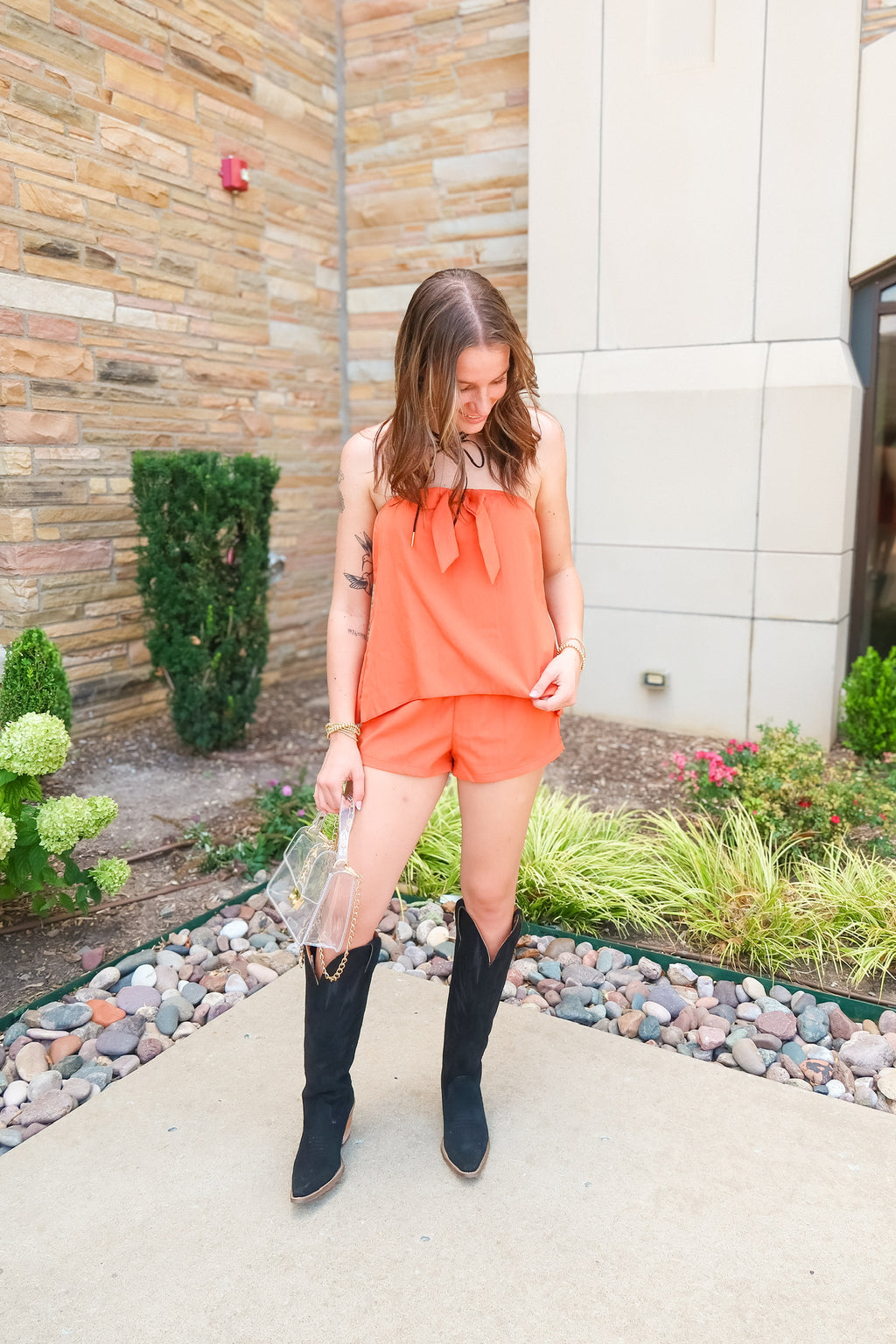 Bowknot Tube Top & Shorts Set