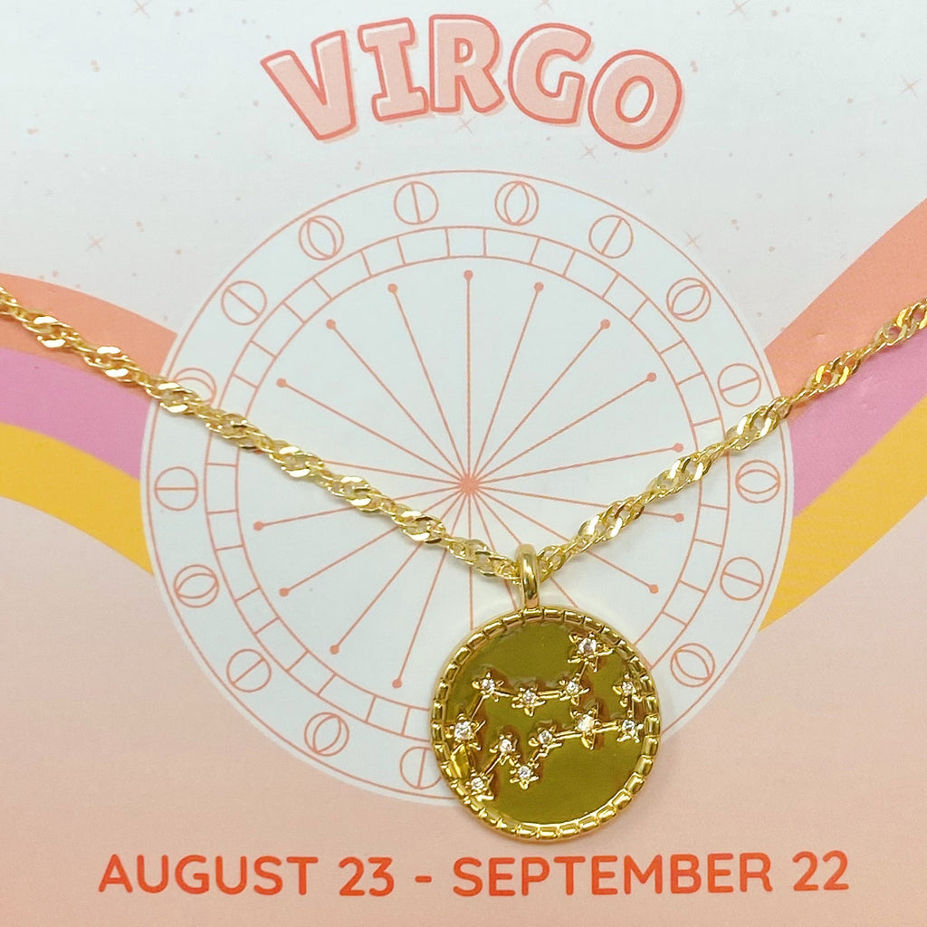 Astronomical Zodiac Constellation Medallion Necklace