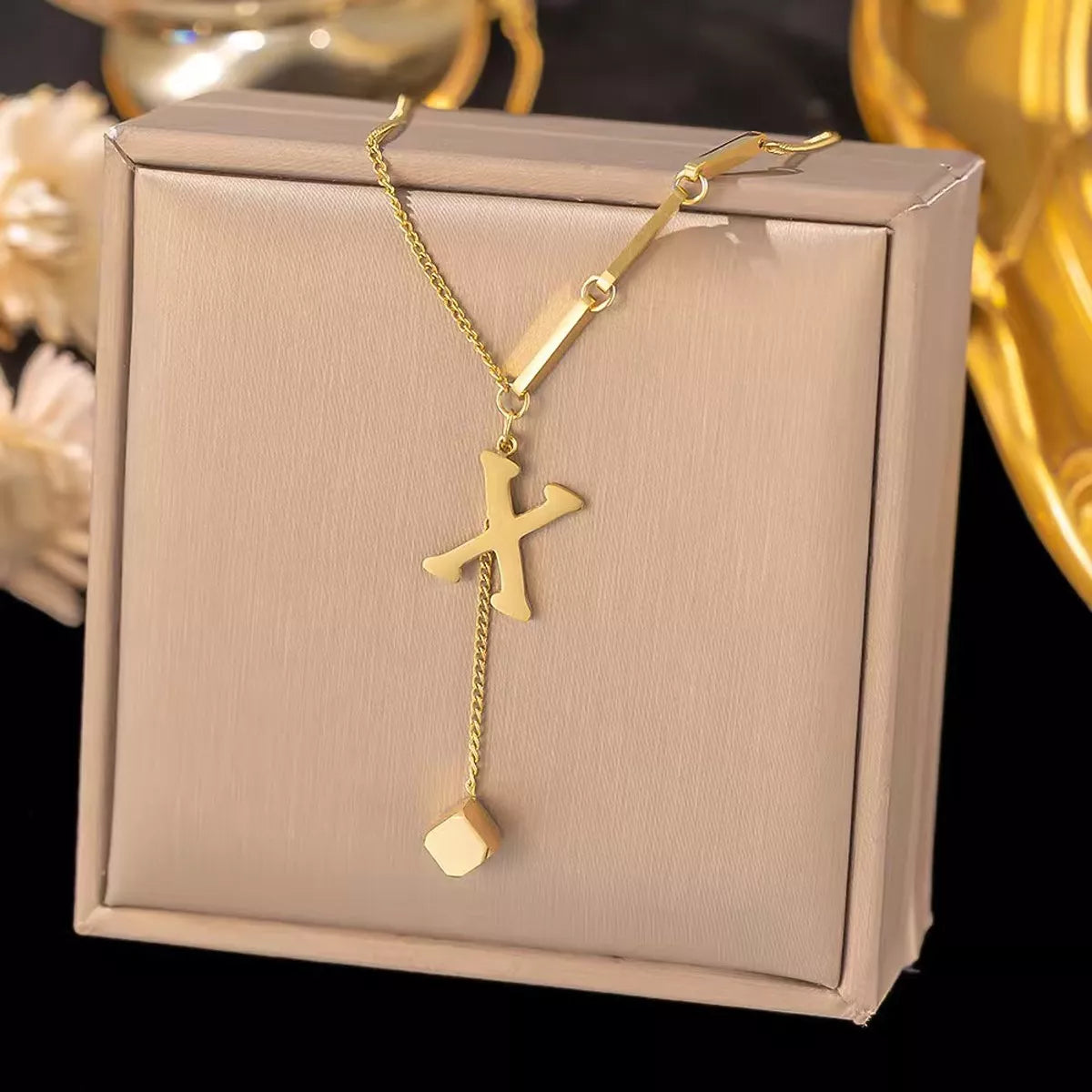 18K gold-plated initial pendant necklace, letters A-Z - view 28