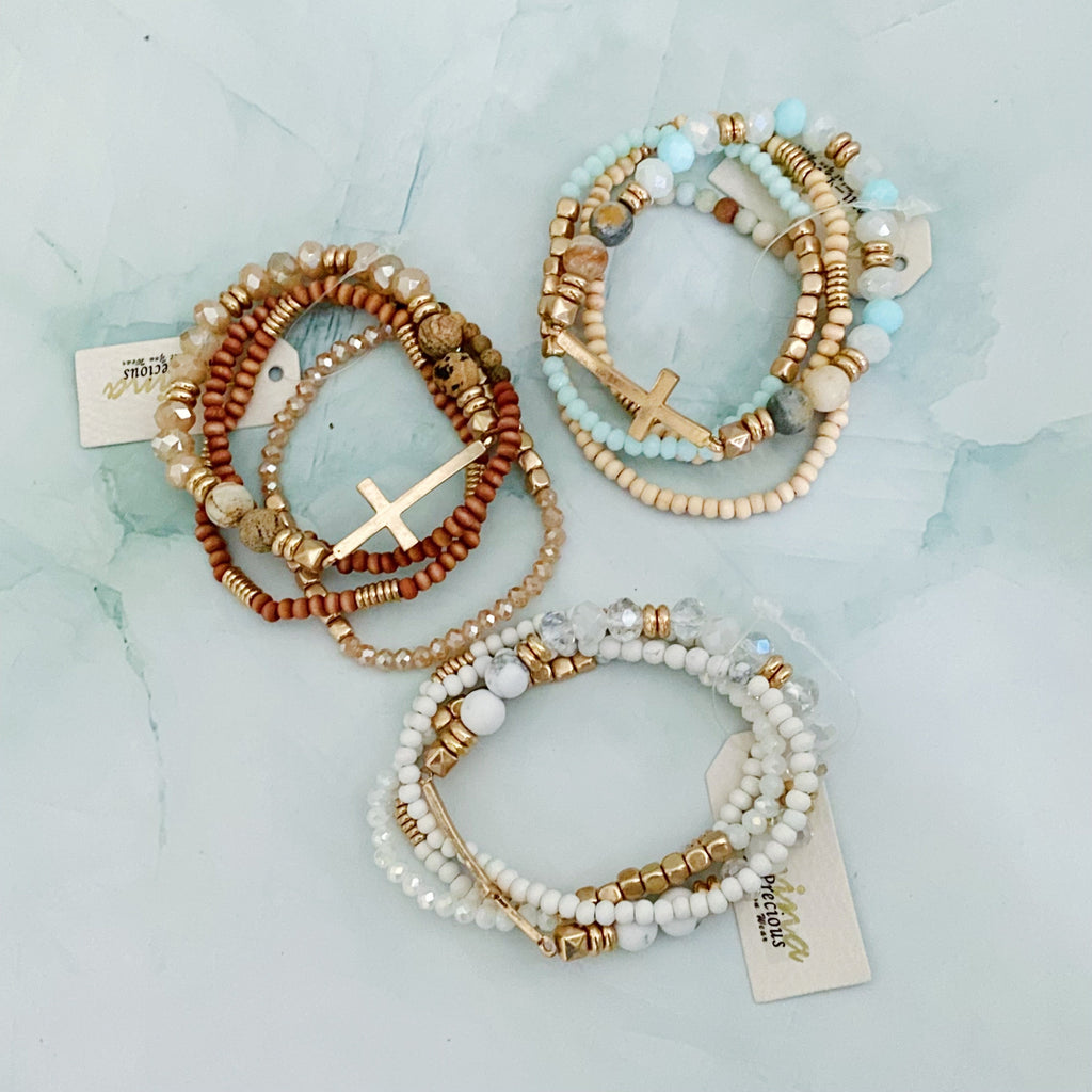 Stone And Wooden Beads Bracelet