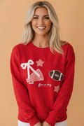 Game Day gingham patch embroidered sweatshirt, front view
