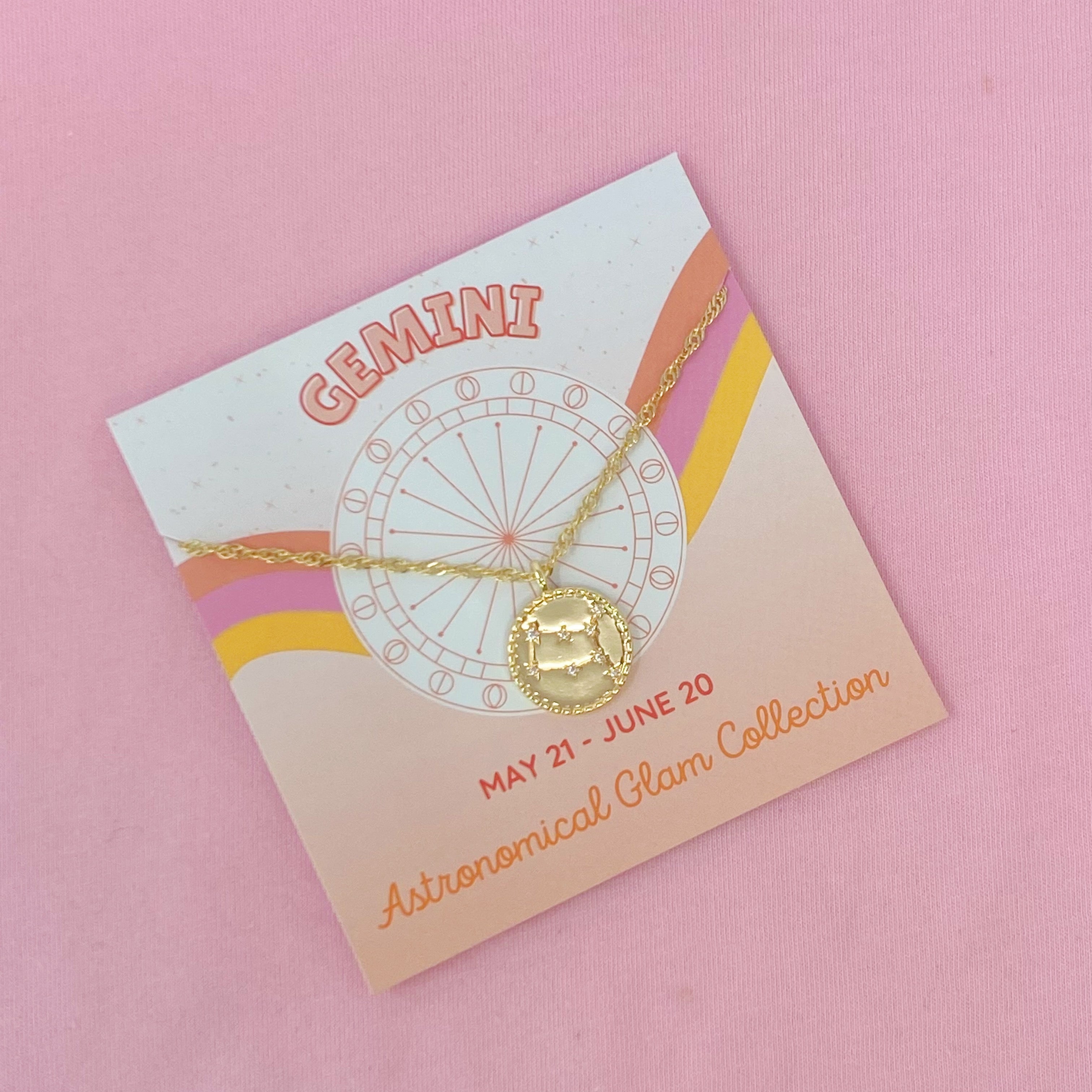 Astronomical Zodiac Constellation Medallion Necklace