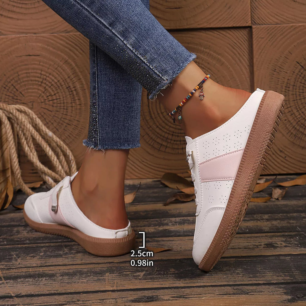 Round Toe Slip-Ons - PU leather round toe slip-on shoes, view 5