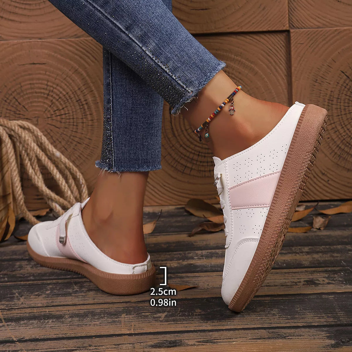 Round Toe Slip-Ons - PU leather round toe slip-on shoes, view 5