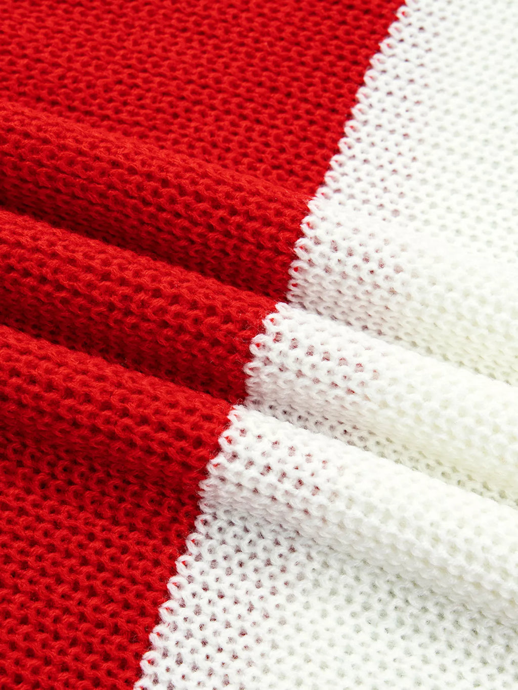 Scarlet striped MERRY Christmas sweater with drop shoulder - view 14