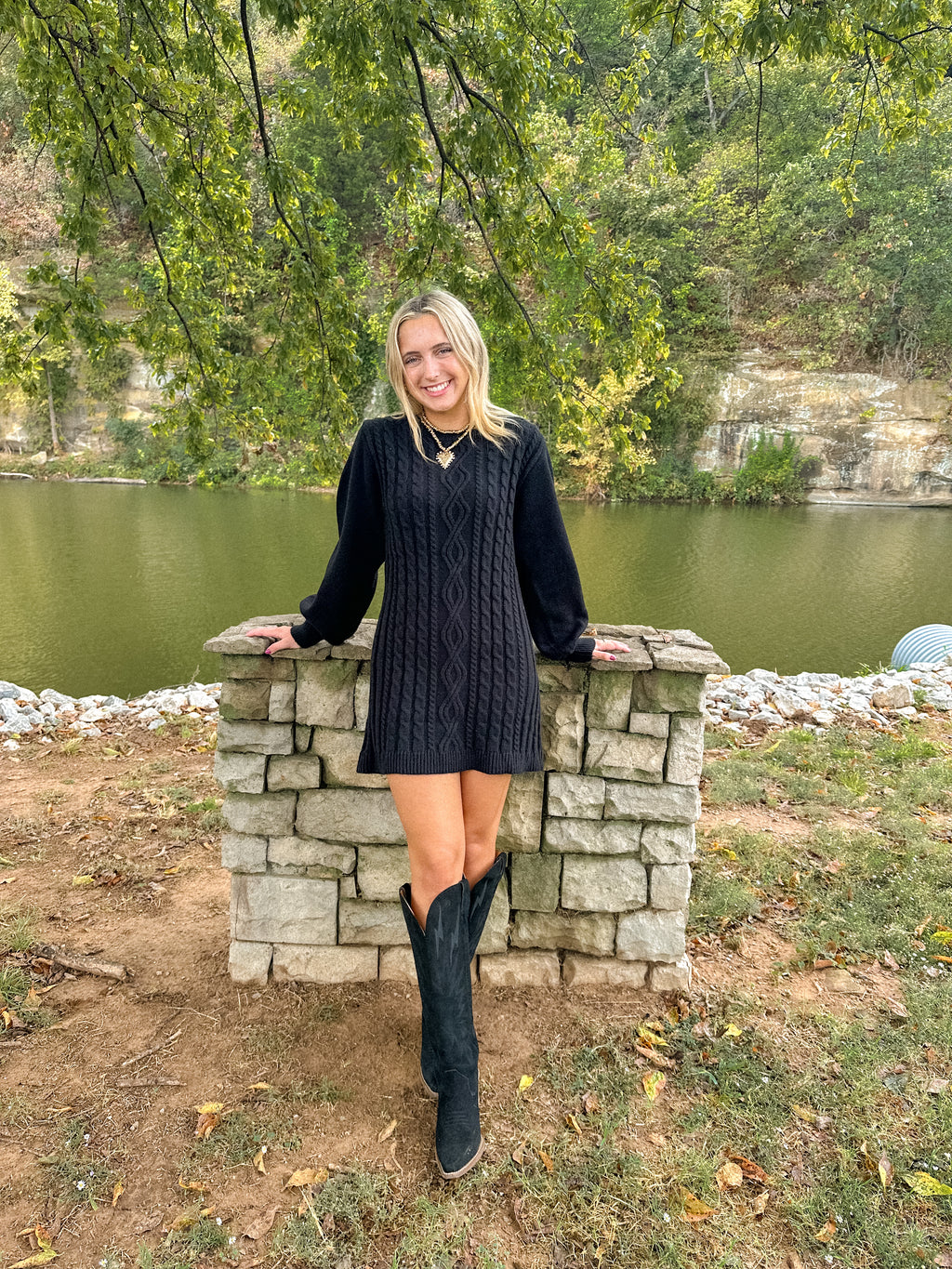 Cable Knit Sweater Mini Dress