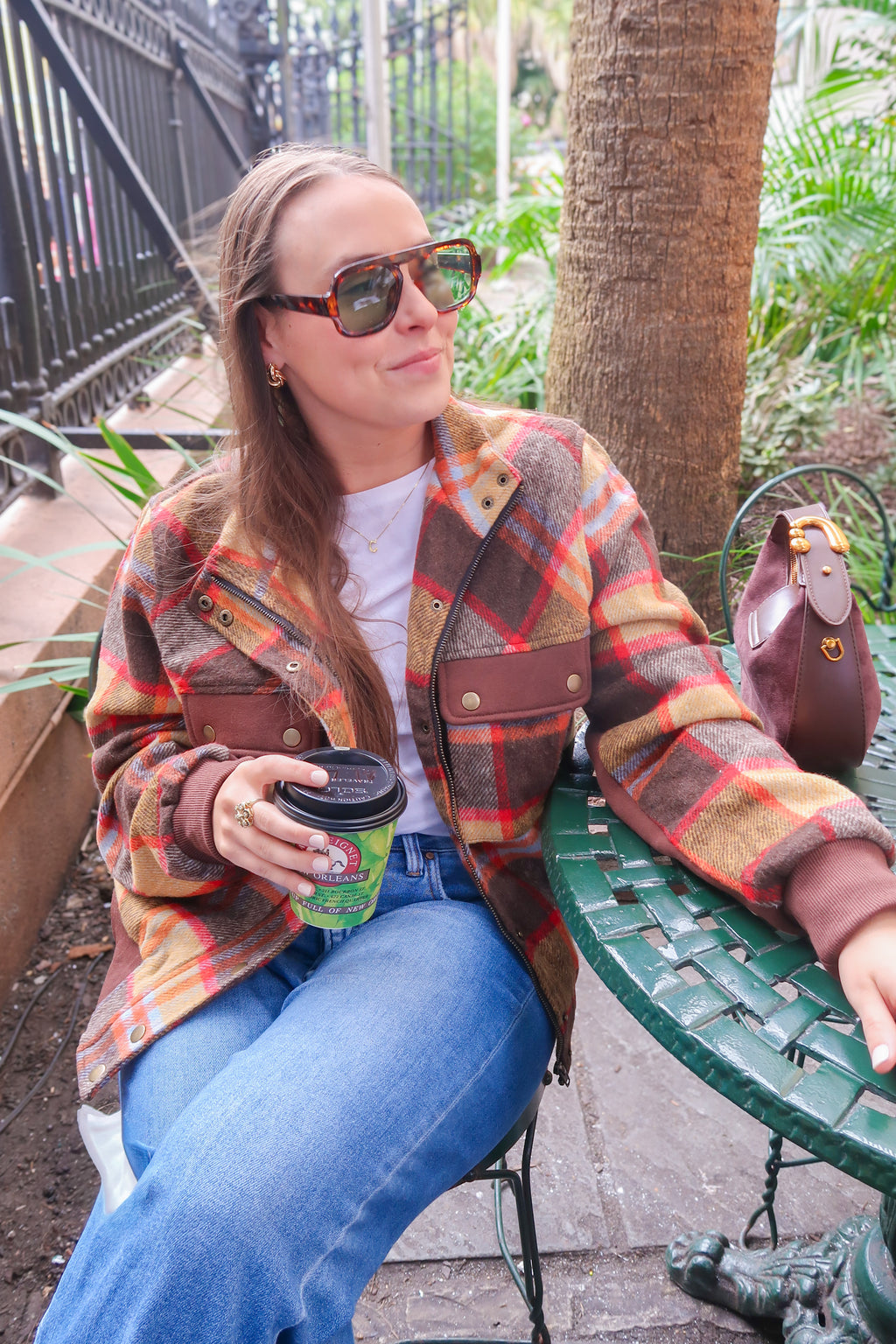 Pocketed Plaid Long Sleeve Jacket