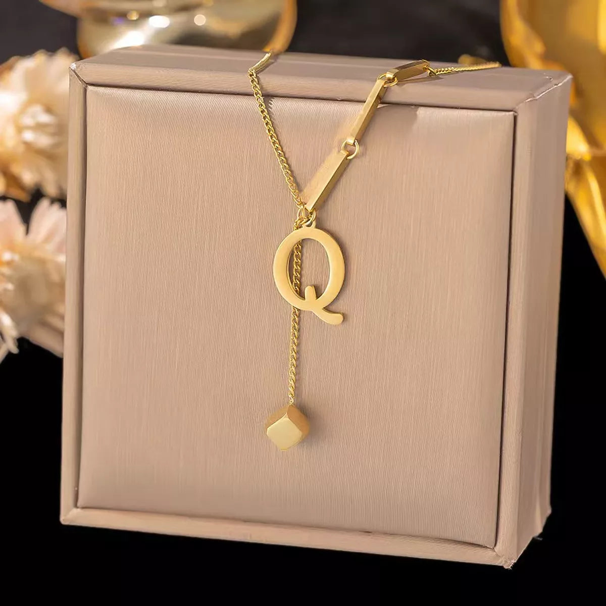 18K gold-plated initial pendant necklace, letters A-Z - view 20