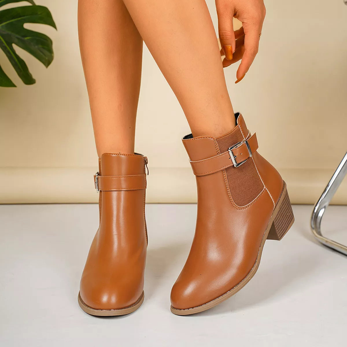 Point toe block heel boots, view 7