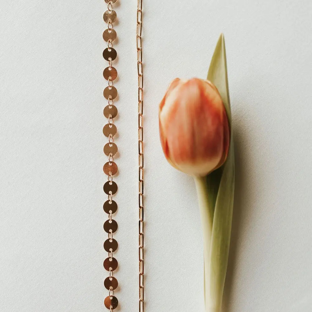 Chloe Gold Filled Coin Necklace - dainty layering coin necklace, view 7