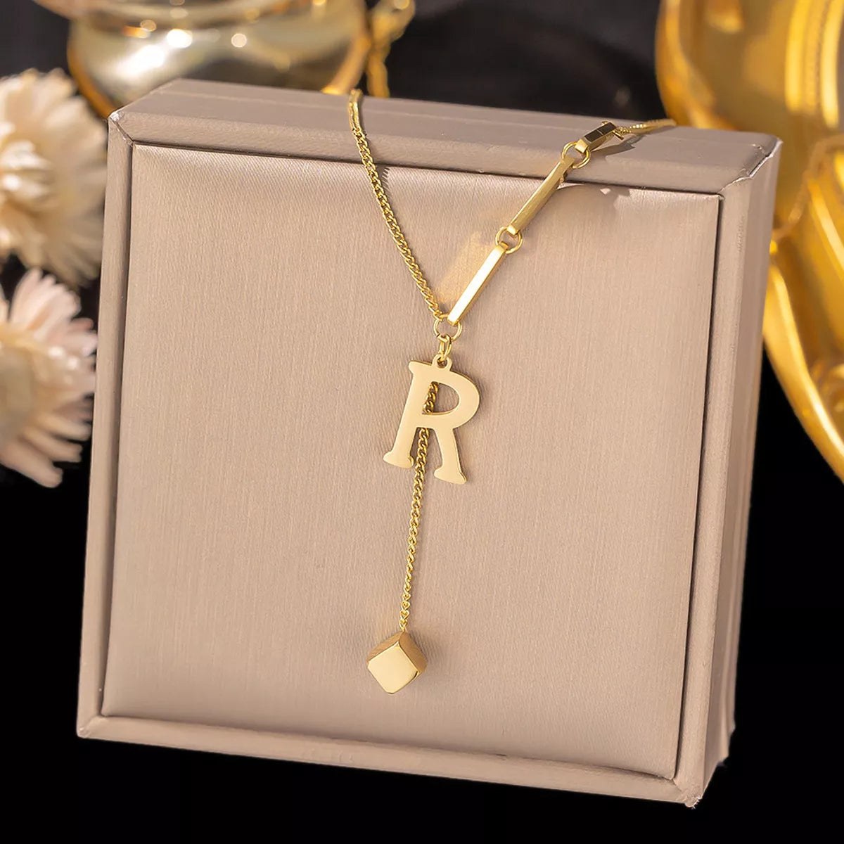 18K gold-plated initial pendant necklace, letters A-Z - view 21